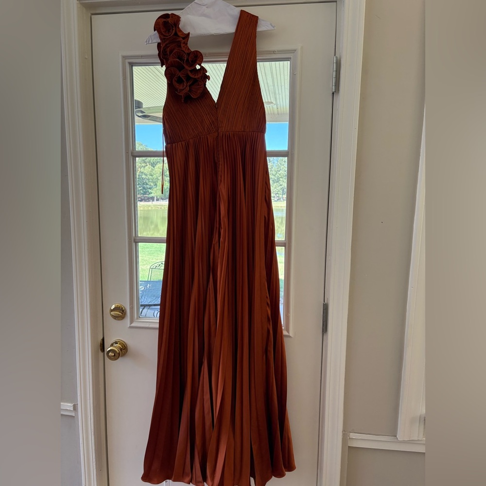 AMUR Copper Ruffled Dress